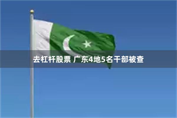 去杠杆股票 广东4地5名干部被查